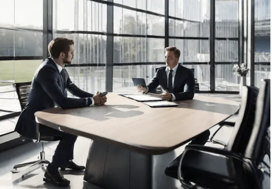 Sports manager at the office